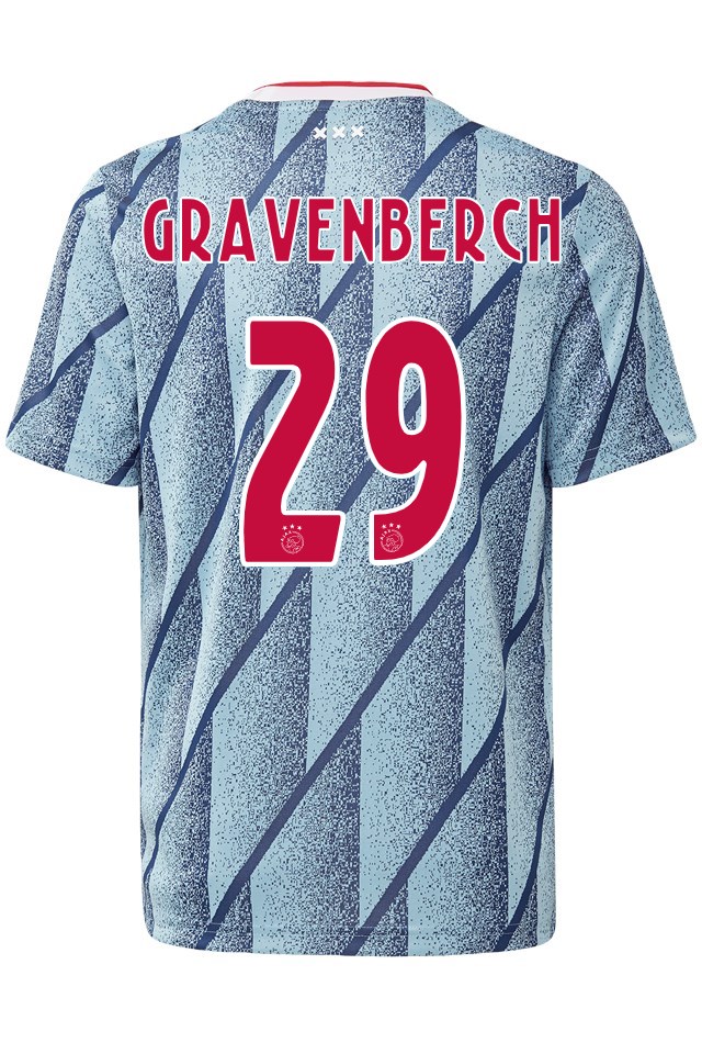 Ajax Away Kit Soccer Jersey Ryan Gravenberch #29 2020/21